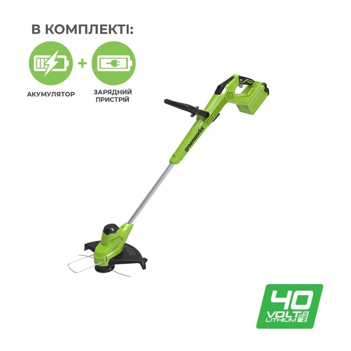Триммер аккумуляторный Greenworks G40T5K2 с АКБ 2 Ah и ЗУ